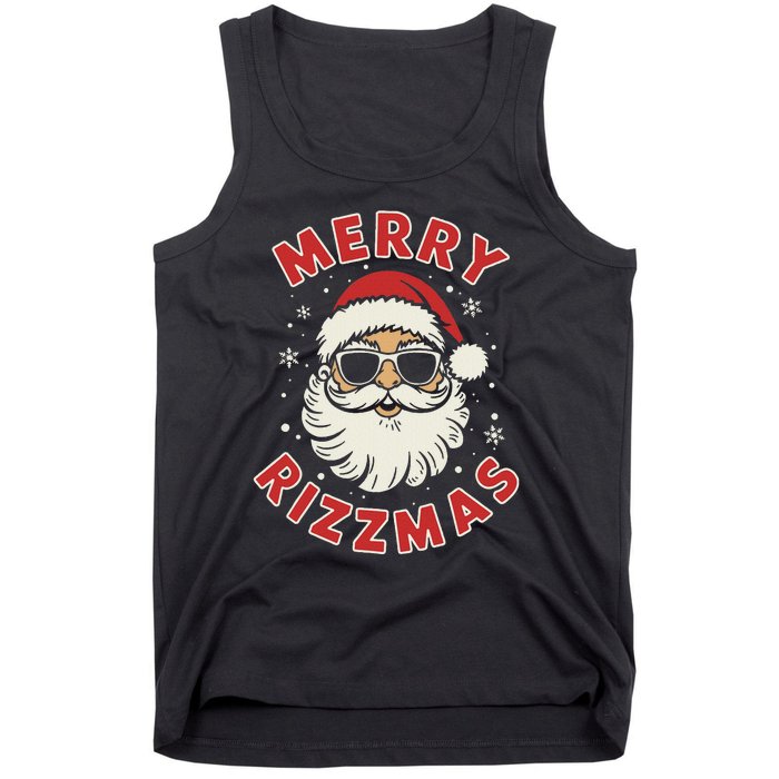 Merry Christmas Rizz Cool Santa Sunglasses Xmas Pjs Tank Top