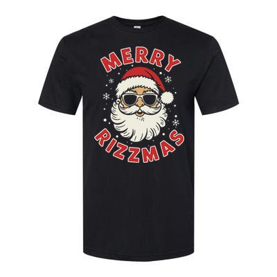 Merry Christmas Rizz Cool Santa Sunglasses Xmas Pjs Softstyle CVC T-Shirt