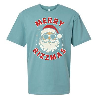 Merry Christmas Rizz Cool Santa Sunglasses Xmas Pjs Sueded Cloud Jersey T-Shirt