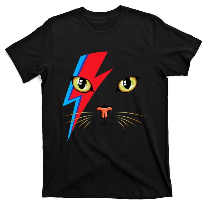 Meowie Cat Retro Kitty Cat Funny Glam Rock Music T-Shirt