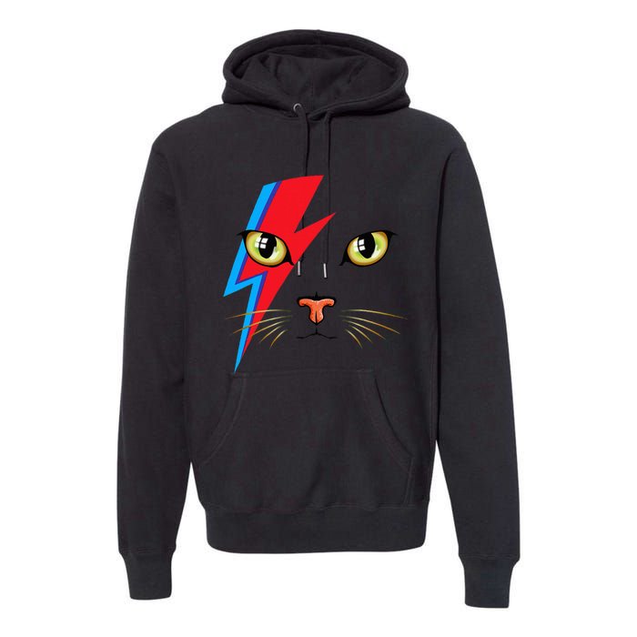 Meowie Cat Retro Kitty Cat Funny Glam Rock Music Premium Hoodie