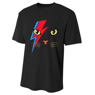 Meowie Cat Retro Kitty Cat Funny Glam Rock Music Performance Sprint T-Shirt