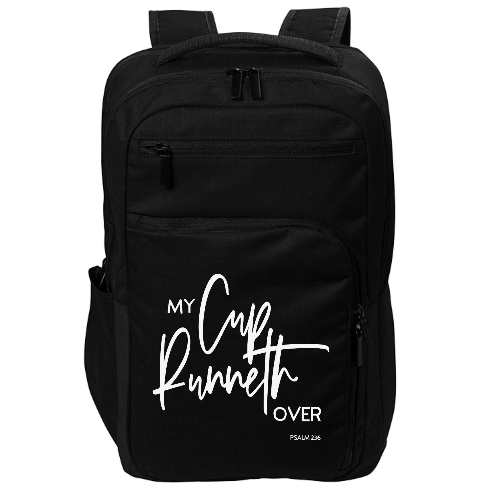 My Cup Runneth Over Psalm 235 Bible Verse Christian Faith  Impact Tech Backpack