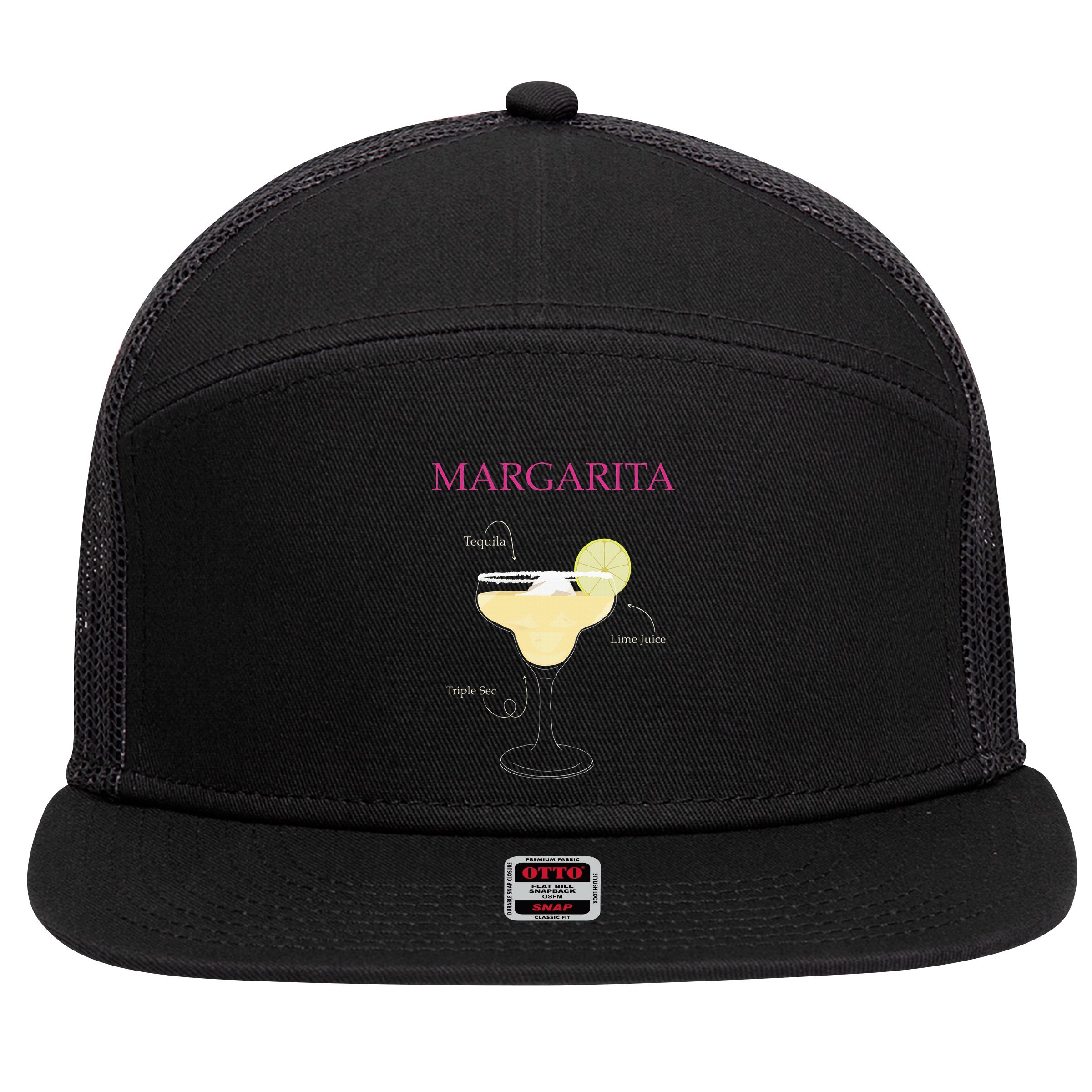 Margarita Cocktail Recipe 7 Panel Mesh Trucker Snapback Hat