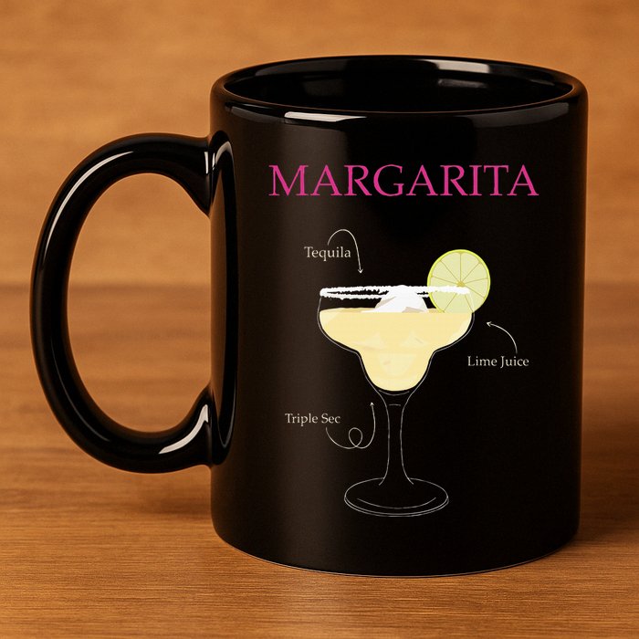 Margarita Cocktail Recipe 11oz C Handle Ceramic Mug