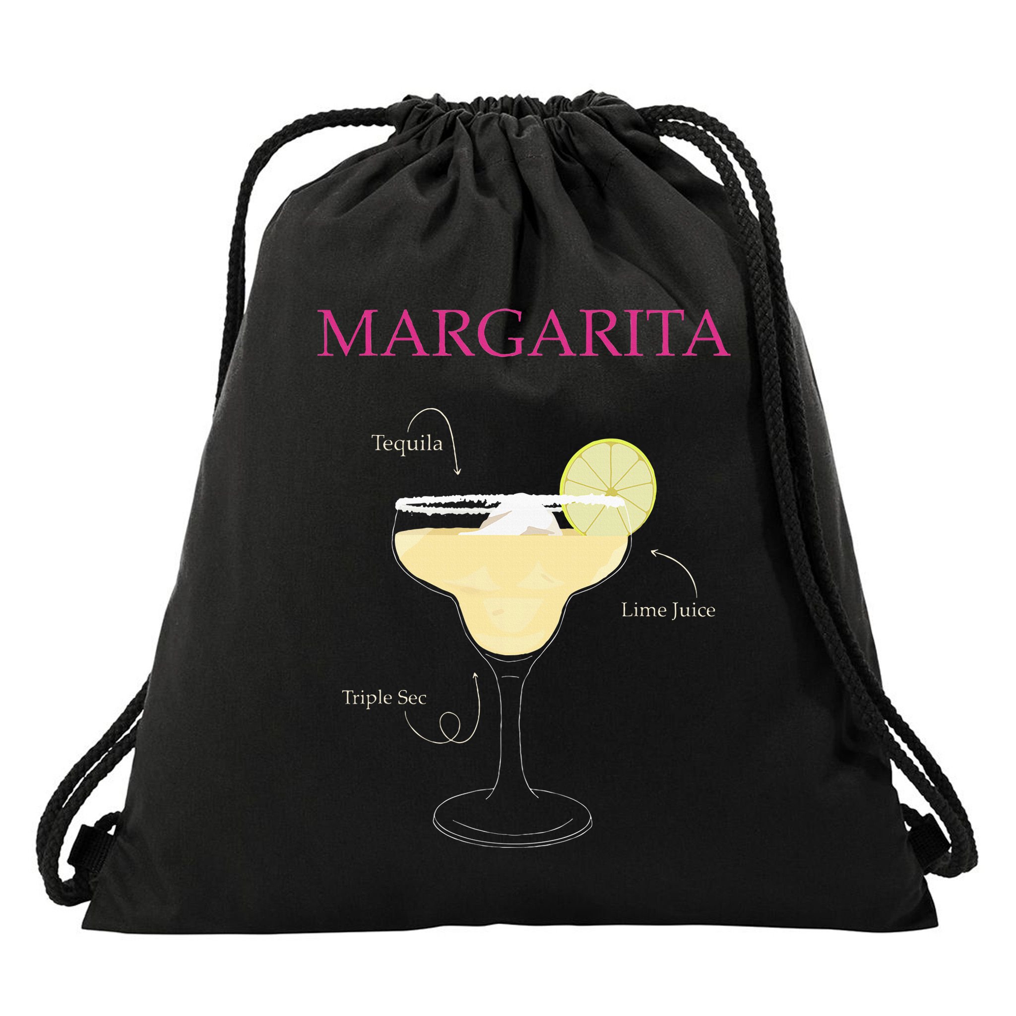 Margarita Cocktail Recipe Drawstring Bag