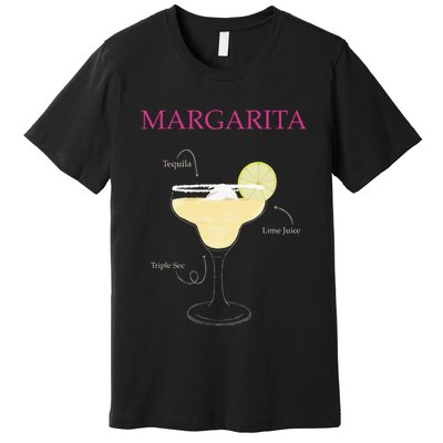 Margarita Cocktail Recipe Premium T-Shirt