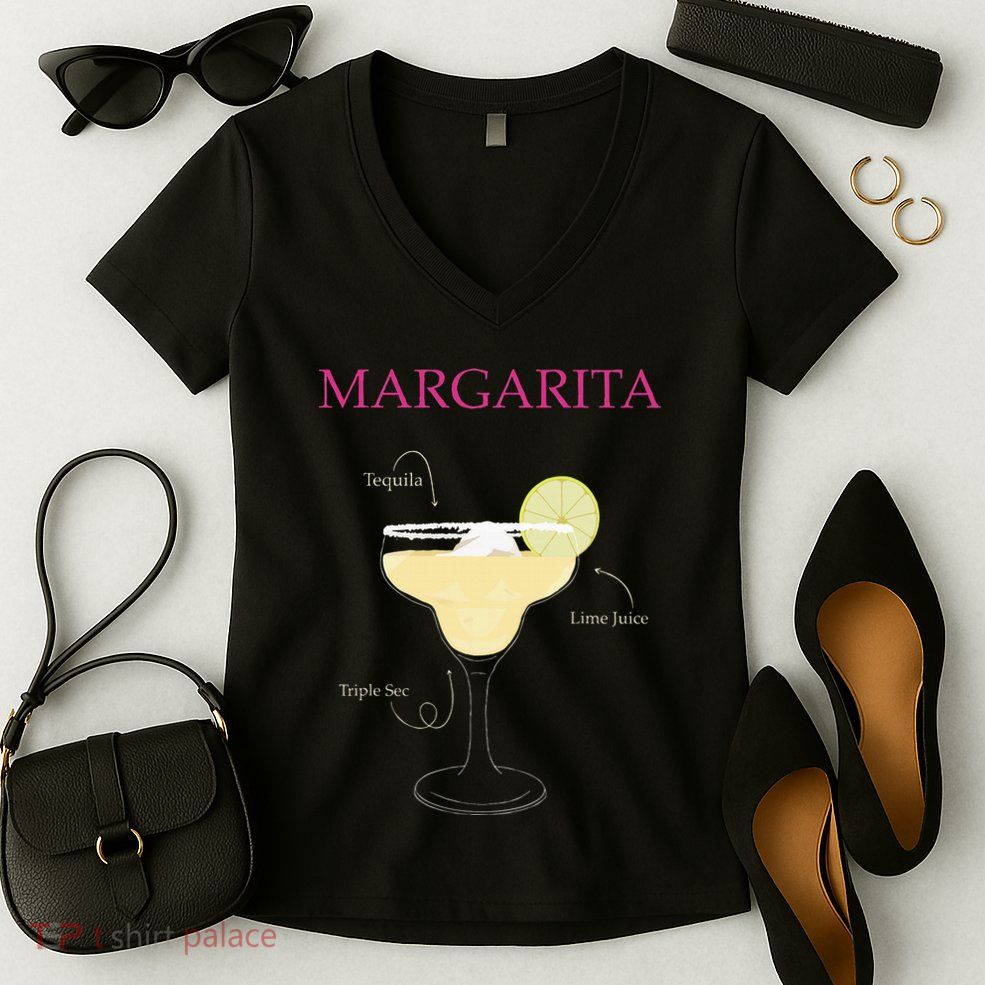 Margarita Cocktail Recipe Women's V-Neck T-Shirt