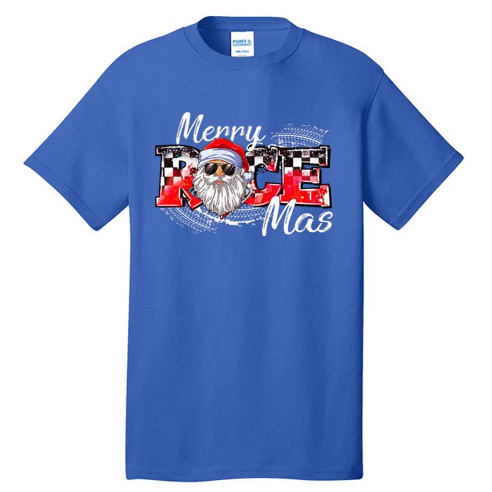 Merry Christmas Race Car Xmas Racing Santa Claus Pajamas Tall T-Shirt