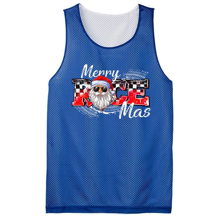 Merry Christmas Race Car Xmas Racing Santa Claus Pajamas Mesh Reversible Basketball Jersey Tank