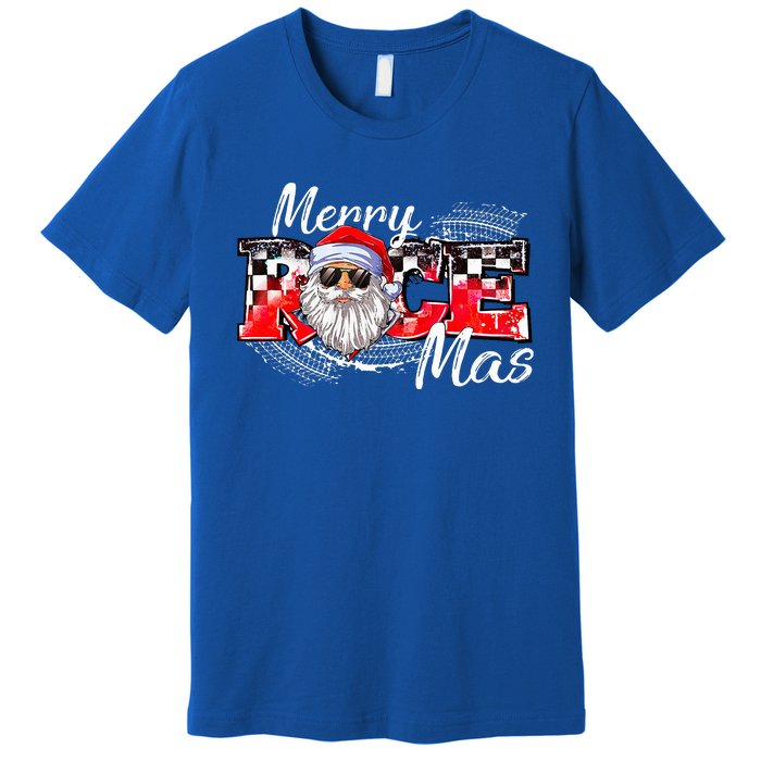 Merry Christmas Race Car Xmas Racing Santa Claus Pajamas Premium T-Shirt