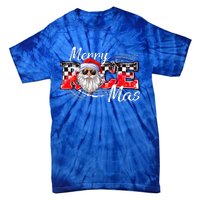 Merry Christmas Race Car Xmas Racing Santa Claus Pajamas Tie-Dye T-Shirt