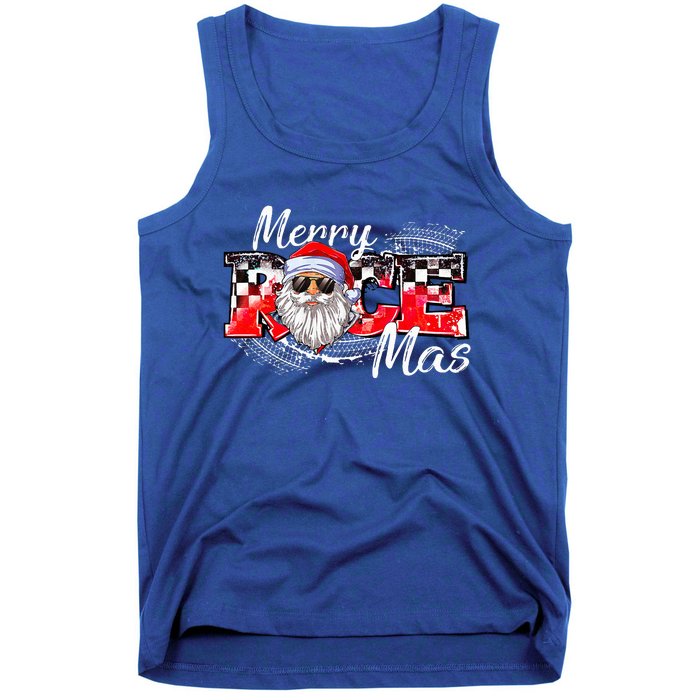 Merry Christmas Race Car Xmas Racing Santa Claus Pajamas Tank Top