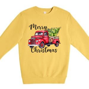 Merry Christmas Red Truck Premium Crewneck Sweatshirt