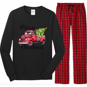 Merry Christmas Red Truck Long Sleeve Pajama Set