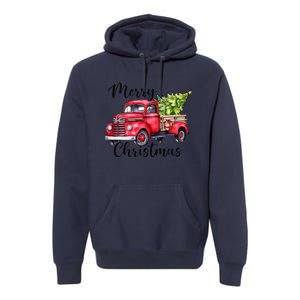 Merry Christmas Red Truck Premium Hoodie