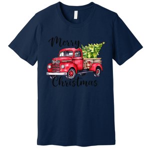 Merry Christmas Red Truck Premium T-Shirt