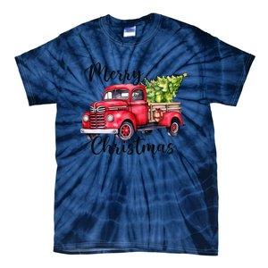 Merry Christmas Red Truck Tie-Dye T-Shirt