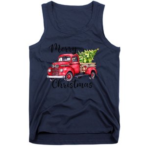 Merry Christmas Red Truck Tank Top