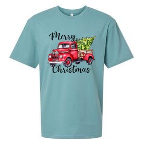 Merry Christmas Red Truck Sueded Cloud Jersey T-Shirt