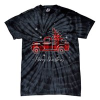 Merry Christmas Red Truck Family Matching Christmas Pajama Tie-Dye T-Shirt