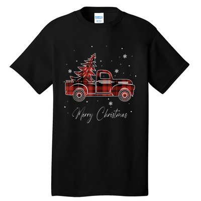 Merry Christmas Red Truck Family Matching Christmas Pajama Tall T-Shirt