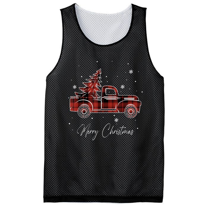 Merry Christmas Red Truck Family Matching Christmas Pajama Mesh Reversible Basketball Jersey Tank