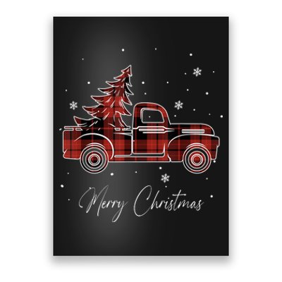 Merry Christmas Red Truck Family Matching Christmas Pajama Poster