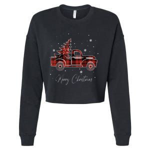 Merry Christmas Red Truck Family Matching Christmas Pajama Cropped Pullover Crew