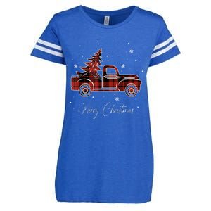 Merry Christmas Red Truck Family Matching Christmas Pajama Enza Ladies Jersey Football T-Shirt