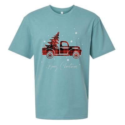 Merry Christmas Red Truck Family Matching Christmas Pajama Sueded Cloud Jersey T-Shirt