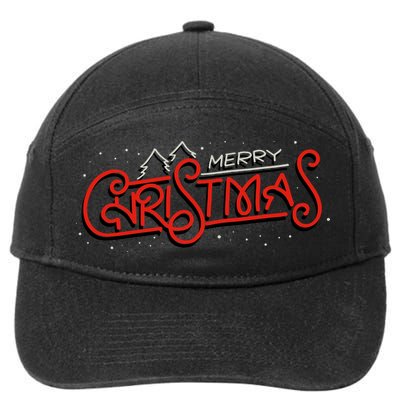 Merry Christmas Retro 7-Panel Snapback Hat