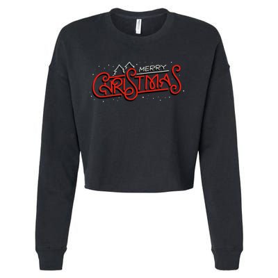 Merry Christmas Retro Cropped Pullover Crew