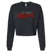 Merry Christmas Retro Cropped Pullover Crew