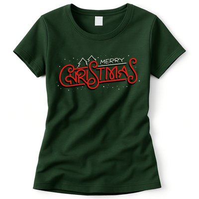 Merry Christmas Retro Womens T-Shirt