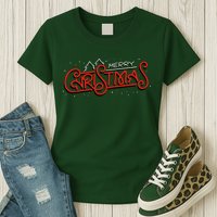 Merry Christmas Retro Womens T-Shirt