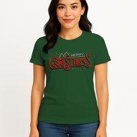Merry Christmas Retro Womens T-Shirt