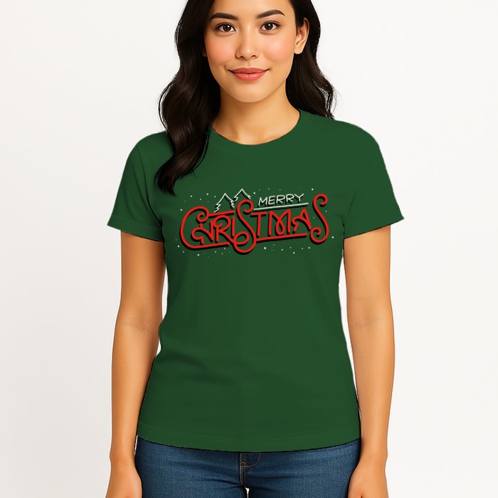 Merry Christmas Retro Womens T-Shirt