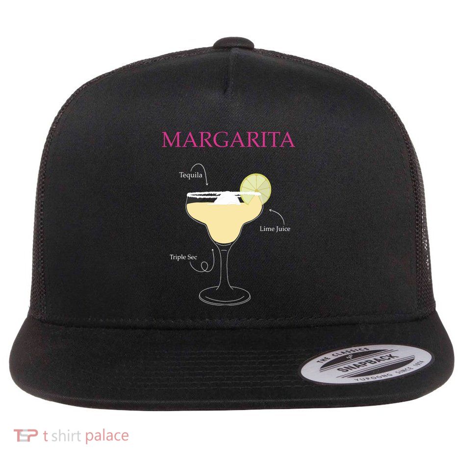 Margarita Cocktail Recipe Flat Bill Trucker Hat