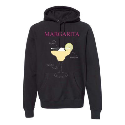 Margarita Cocktail Recipe Premium Hoodie