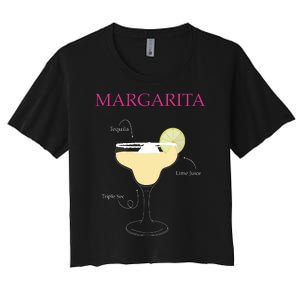 Margarita Cocktail Recipe Women's Crop Top Tee