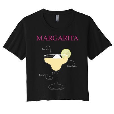 Margarita Cocktail Recipe Women's Crop Top Tee