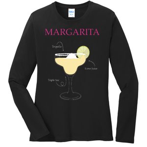 Margarita Cocktail Recipe Ladies Long Sleeve Shirt