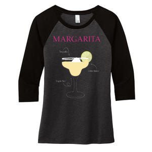 Margarita Cocktail Recipe Women's Tri-Blend 3/4-Sleeve Raglan Shirt