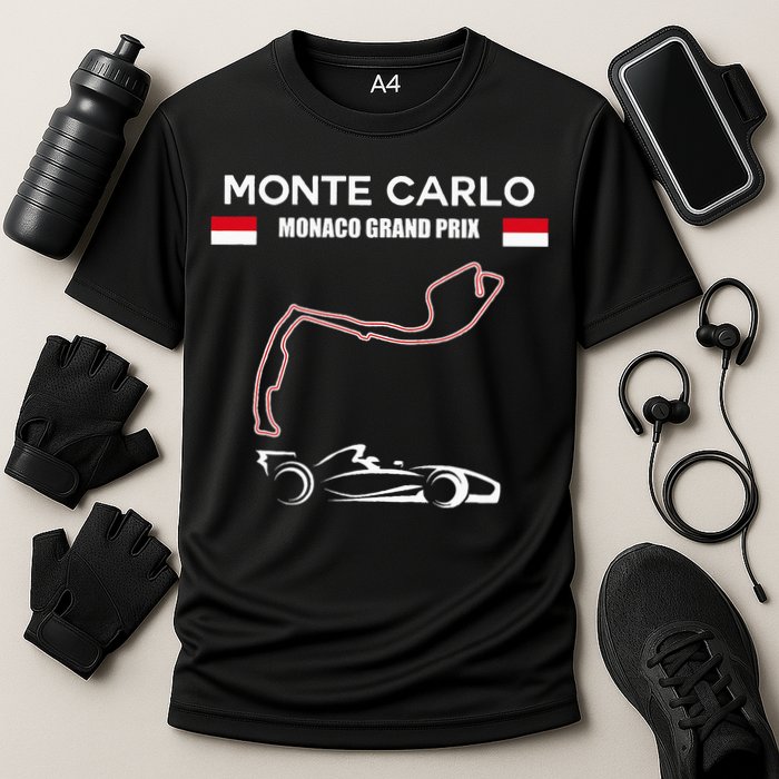 Monte Carlo Race Track Formula Racing Car Monaco Main Price Performance Shirt