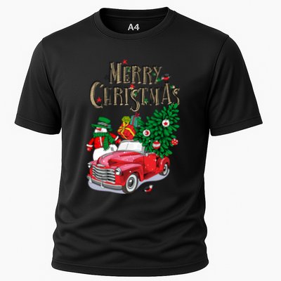 Merry Christmas Red Car Snow Ice Performance Shirt