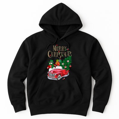 Merry Christmas Red Car Snow Ice Hoodie
