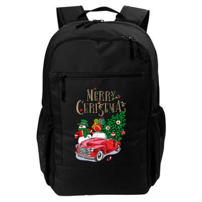Merry Christmas Red Car Snow Ice Backpack