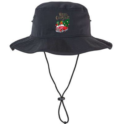 Merry Christmas Red Car Snow Ice Bucket Hat