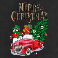 Merry Christmas Red Car Snow Ice 11oz C Handle Ceramic Mug